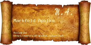 Markfeld Apolka névjegykártya